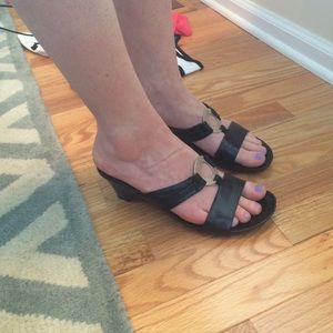 Black heeled sandals