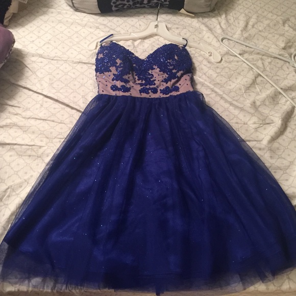 Royal Blue Sparkly Homecoming Dress