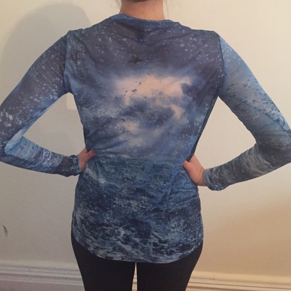 BCBG sheer blue top - Picture 2 of 3