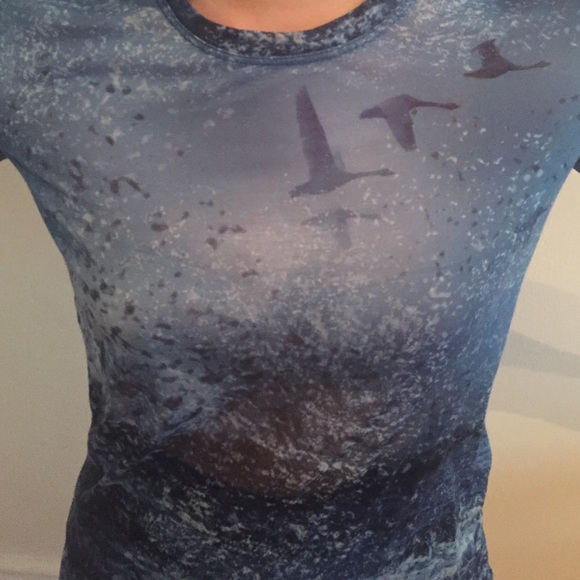 BCBG sheer blue top - Picture 3 of 3