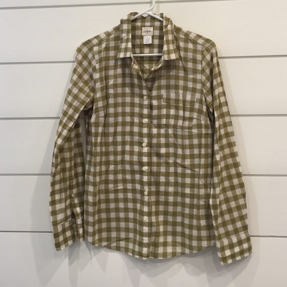 JCrew Factory classic button-down/green gingham