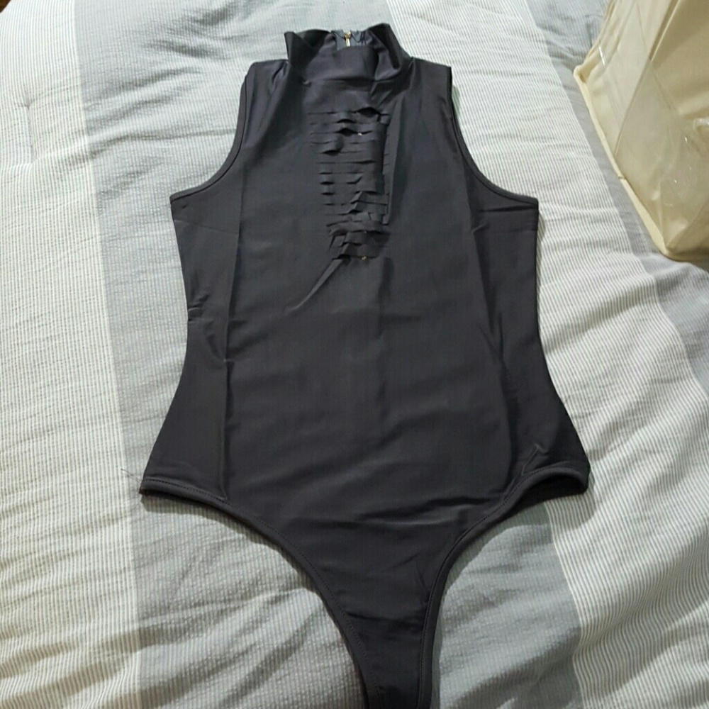 New Zipper Hollow Out Swimsuit High Neck Mono - Picture 6 of 6