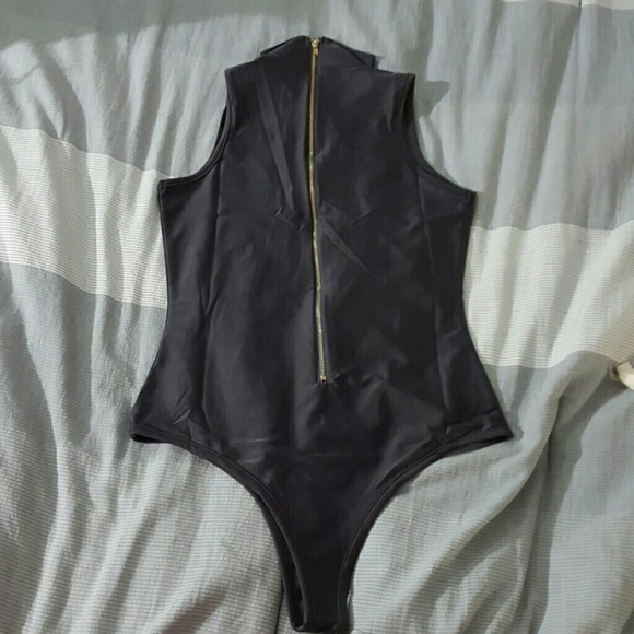 New Zipper Hollow Out Swimsuit High Neck Mono - Picture 5 of 6