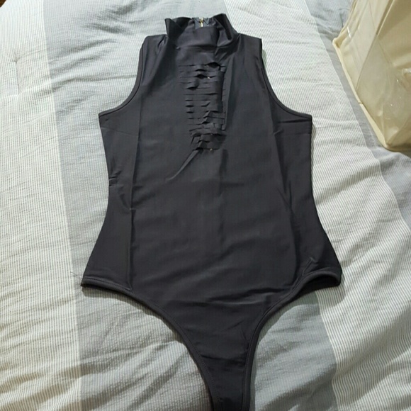 New Zipper Hollow Out Swimsuit High Neck Mono - Picture 6 of 6