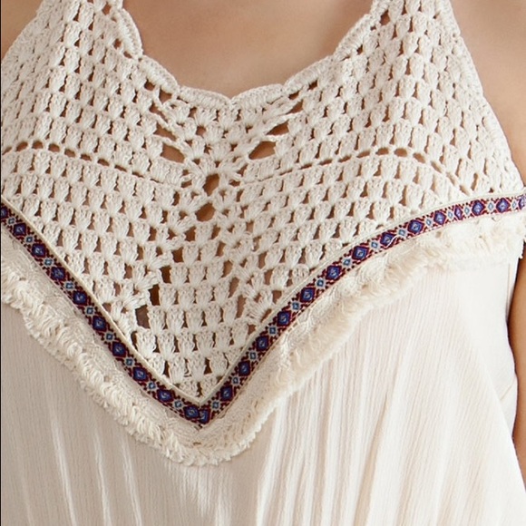 Boho crochet embroidered maxi dress - Picture 2 of 3