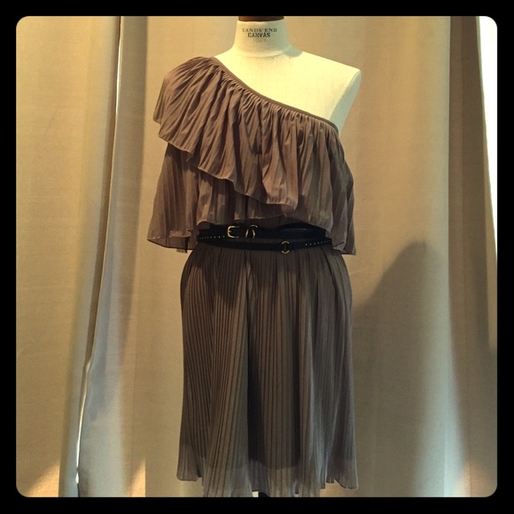 MM Couture Knife Pleat One-Shoulder Dress - Picture 1 of 3