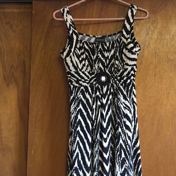 Black and white zebra pattern dress