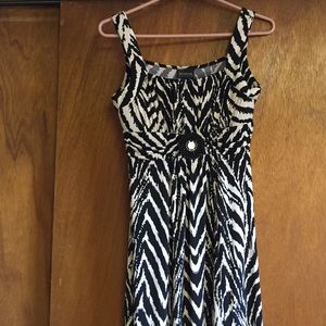 Black and white zebra pattern dress