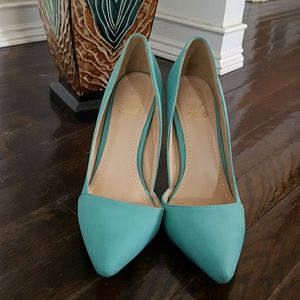 Teal high heels