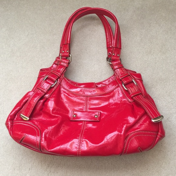 Red patent purse