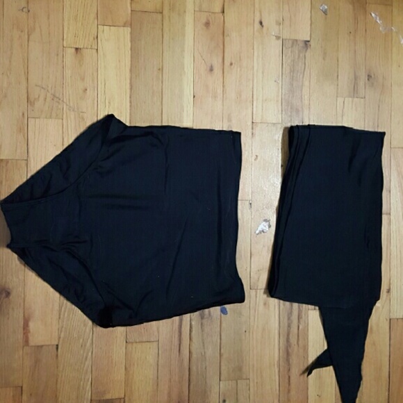High Waist Swimsuit Crossover Bandage Bikini Set F - Picture 3 of 4