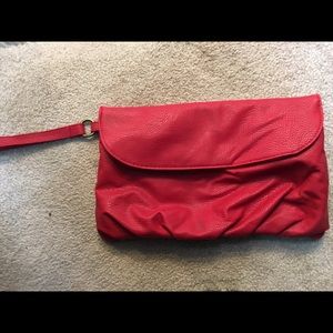 Red clutch with wrist strap from Nordstroms