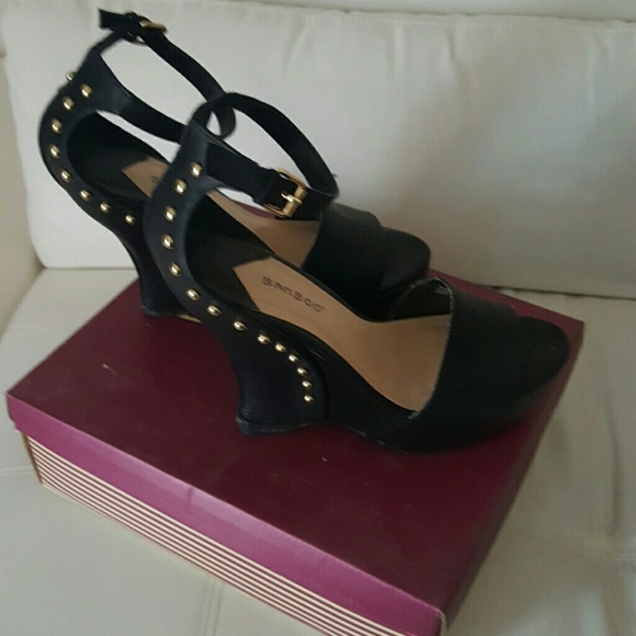 Black studded wedge