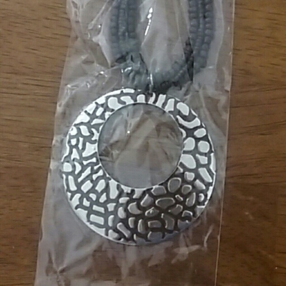Cute silver and brown necklace