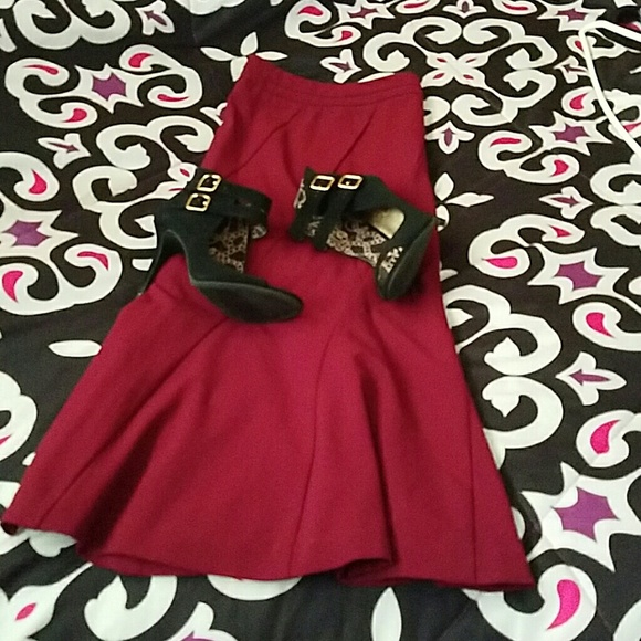 Burgundy skirt