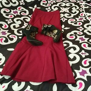 Burgundy skirt