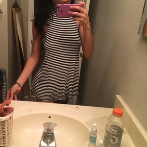 Black and white turtle neck striped long shirt! ⚔