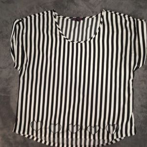 Black and white striped top with heart cut outs