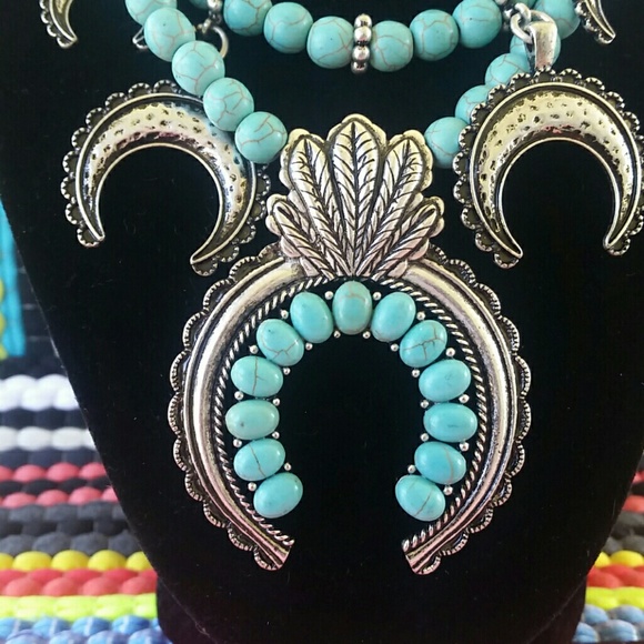 * HOST PICK 5/22**  Howlite Squash Blossom Set - Picture 2 of 4