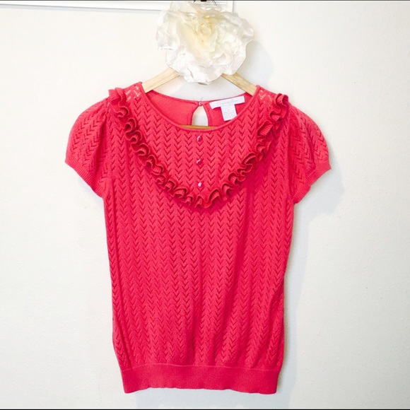 Pink short sleeve top with Ruffles