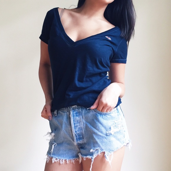 Hollister Navy V-Neck