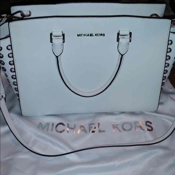 SOLD!!! Shipped! Michael Kors white studded Selma. - Picture 1 of 4
