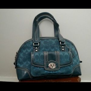 AUTHENTIC COACH SIGNATURE JACQUARD SATCHEL BAG
