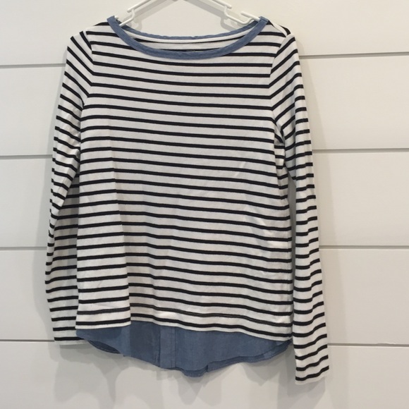 LOFT stripe/chambray shirt combo