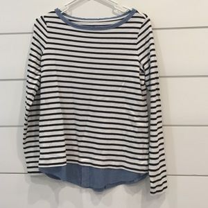 LOFT stripe/chambray shirt combo