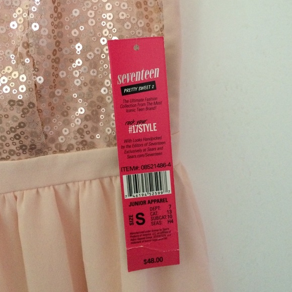 Brand new light pink dress with sequined bodice - Picture 3 of 4