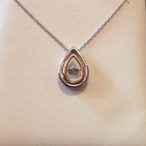 Sterling silver necklace with 10k and cz accents