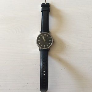 Fossil black leather band watch