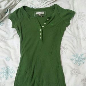 Abercrombie and Fitch green Henley top