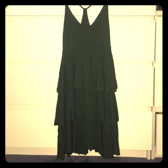 Hunter green layered dress NWOT