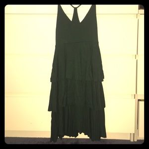 Hunter green layered dress NWOT