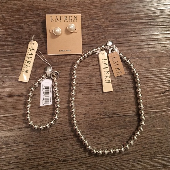 Ralph Lauren Necklace, Bracelet, Pearl Earrings