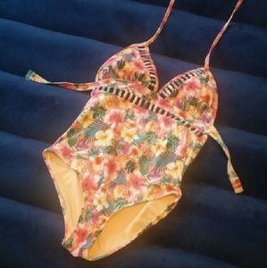 One piece floral swim suit