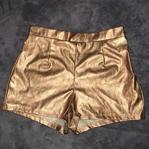 Gold high waisted club shorts