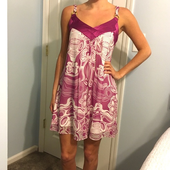 Arden B Purple, White, and Gold Dress