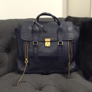 3.1 Philip Lim Pashli navy leather tote