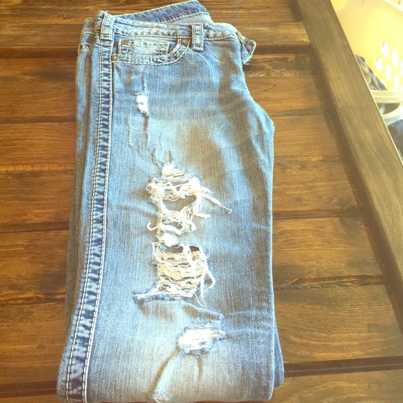 Distressed Silver Jeans (size 28)