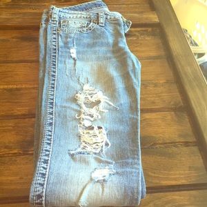 Distressed Silver Jeans (size 28)