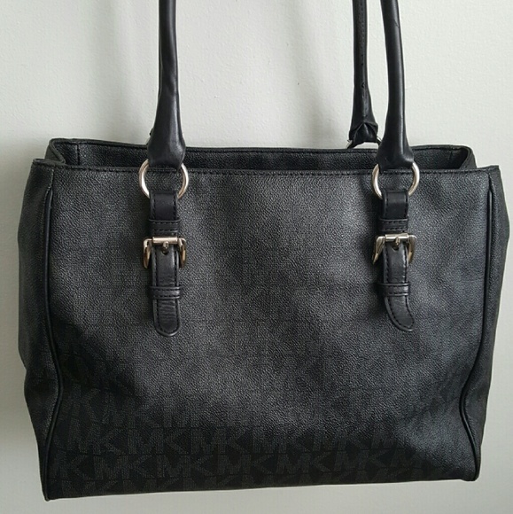 Michael Kors black MK signature PVC tote