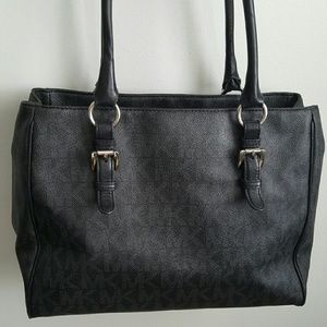 Michael Kors black MK signature PVC tote
