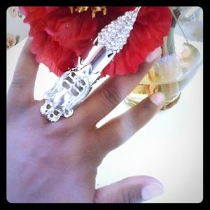 Silver full finger ring