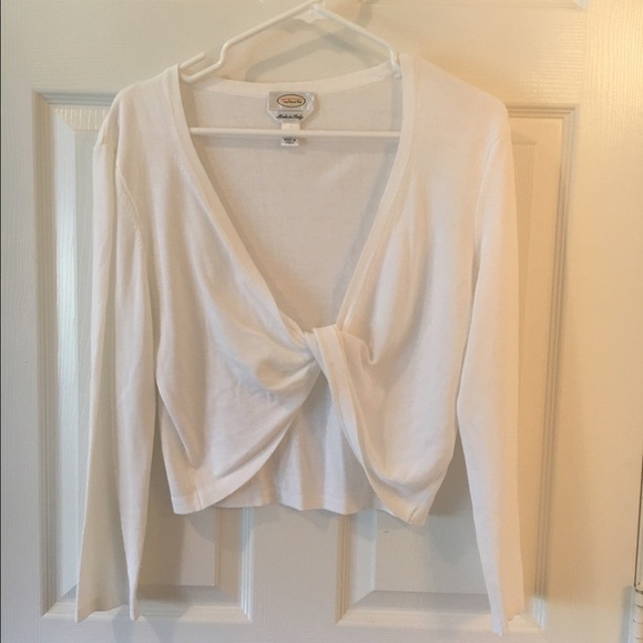 Cropped cardigan, White, M