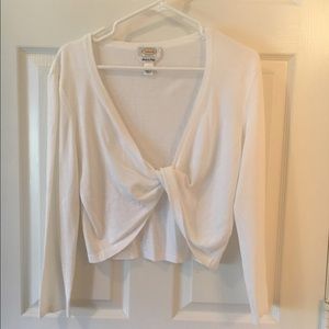 Cropped cardigan, White, M