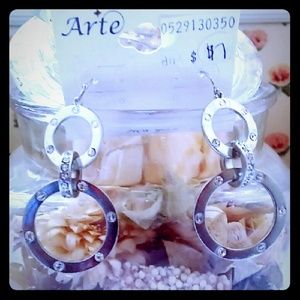 Silver circle earring