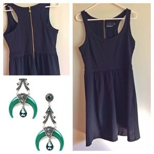 CYNTHIA ROWLEY Black dress with silk pockets