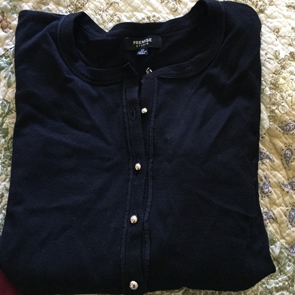 size xs black button down blouse/cardigan - Picture 1 of 2